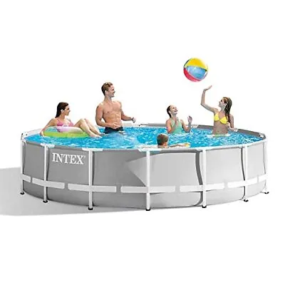 Intex Round Pool - 14Ft X 42In Prism Frame Swimming Pool Garden Set • £207.99