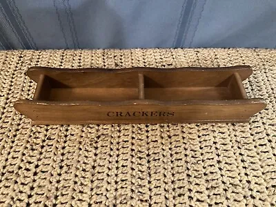 Vintage (MCM) Wooden Cracker Tray With Divider. 13-1/4” Long. • $10