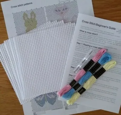£6.99 • Buy Animal Theme First Cross Stitch Sewing Kit Binca Thread Pattern Needle Kids Gift