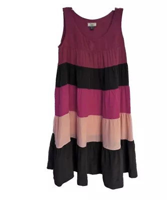 Issa London Womens Sleeveless 100% Silk Multicolor Tiered Dress Size 4  - EUC • $34.99