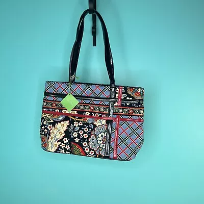 Vera Bradley VERSAILLES ZIPPIDY TOTE Patent Leather Trim Limited Edition 2010 • $25.46