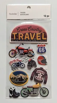 Cross Country Travel Motorcycle Road Trip Scrapbooking Stickers Recollections  • $3.99