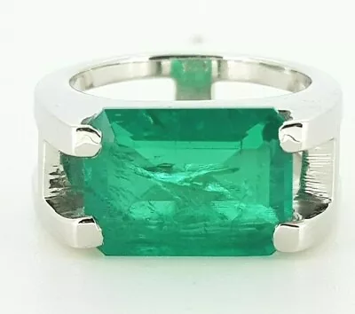 Emerald Ring Men Single Stone Green Jewelry 925 Sterling Silver CZ Wedding Wear • $262.61