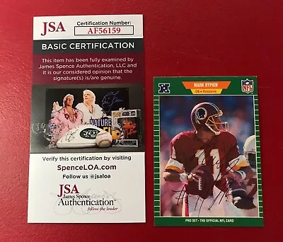 1989 NFL Pro Set #434 Mark Rypien Signed  #11  Card JSA Certified AUTO Redskins! • $35