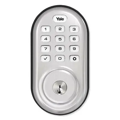 Yale Z-Wave Plus Push Button Deadbolt Gen5 Satin Nickel: YRD216-ZW2-619 • $179