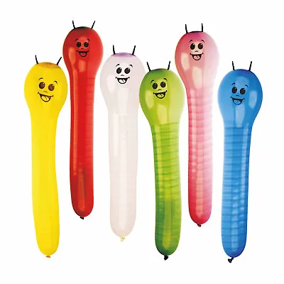 £3 • Buy 6 X CATERPILLAR Shaped Latex BALLOONS Children's Party Helium Air Decoration