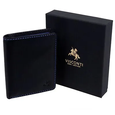 Visconti Leather Mens Compact Shirt Wallet - Spectrum Collection RFID Tap & Go • $39.85