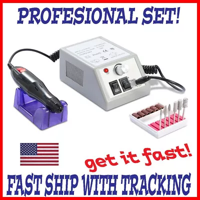 PROFESSIONAL ELECTRIC NAIL FILE DRILL Manicure Tool Pedicure Machine Set Kit US • $16.99