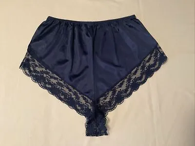 Vintage Impulse Blue Antron III Nylon & Lace  Size L  Tap Pant Panties Short USA • $19.99