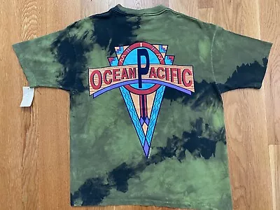 VINTAGE 90s OCEAN PACIFIC T SHIRT TIE DYE DOUBLE SIDED SINGLE STITCH MENS SIZE M • $24