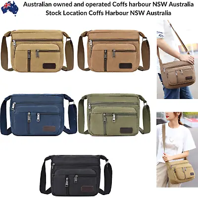 Mens Womens Cross Body Shoulder Bags Canvas Messenger Satchel Bag • $25.99