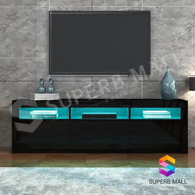 $249.79 • Buy Modern TV Stand Cabinet 180cm Wood Entertainment Unit Gloss Front Furniture BK