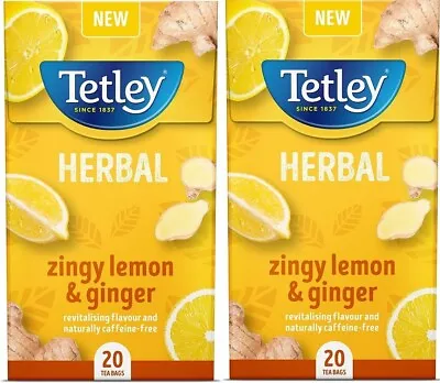 Tetley Zingy LEMON AND GINGER Tea - 2 X 20 Tea Bags • £5.94