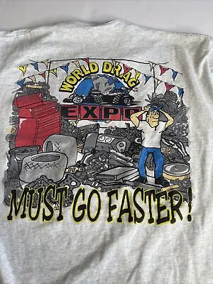 World Drag Expo Shirt Men Sz XL Vtg Single Stitch NHRA Racing Car Motor Parts • $11.40