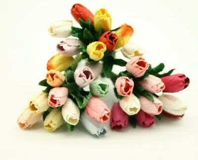 10 X Tulip Mulberry Paper Flowers Varied Colours Card Making  Varied Colours • £2.15