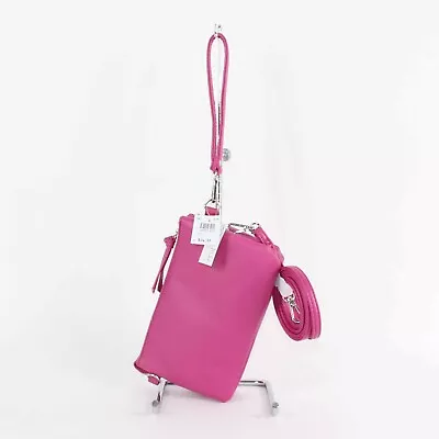 Minicci NEW $25 8 X 5 X 2 Pink Zip Convertible Faux Leather Crossbody Purse 292E • $8.99