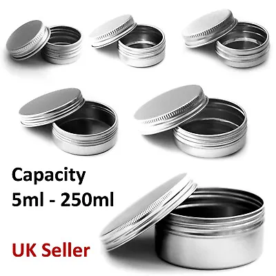 5ml-50ml Metal Storage Tin Jar Small Round Craft Stash Pot Lip Balm Cosmetics • £74.99