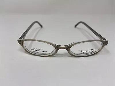 Magic Clip Eyeglasses Frame M268 CML 47-17-140 Brown Oval Plastic O199 • $31