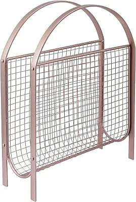 Freestanding Rose Gold Metal Magazine Rack Tabletop Magazine & Newspaper Holder • $39.99