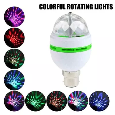 LED Rotating Disco Light Bulb RGB Projector Multi Coloured Bayonet Party Lamp UK • £5.33