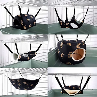 £7.99 • Buy Hammock For Ferret Chinchilla Rat Guinea Pig Bed Toy Pet House Black Paw Print