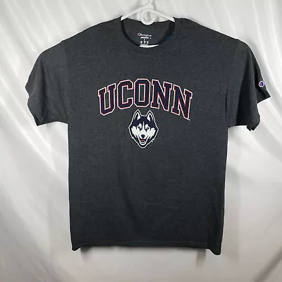 Champion Mens LG NCAA UCONN Connecticut Huskies Gray Short Sleeve Tee Shirt NWT • $17.99