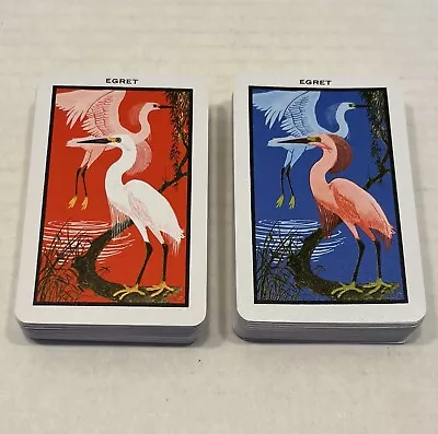 Vintage KEM Double Deck Of Egrets Playing Cards With Black Plastic Case USA • $18
