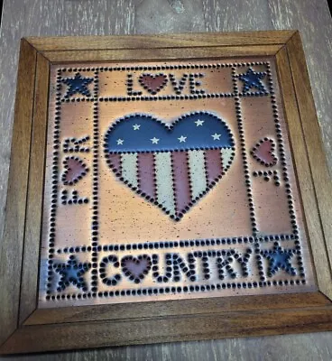 Vintage Punched Tin/Copper Wall Decor (Signed B. Braman) 1988 11×11 Heart • $15