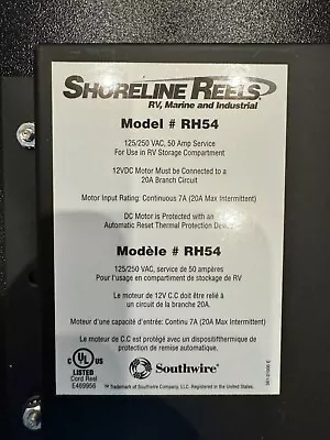 Shoreline Reels Motorized 50 Amp Electrical Power Rv Cord Reel RH54 • $100