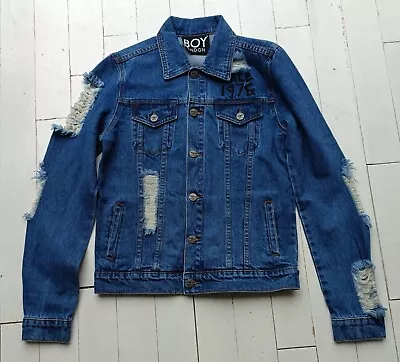 £115 • Buy BOY London DENIM JACKET Size XS - Genuine COOL DISTRESSED STYLE - AMAZING !!