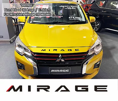 BLACK MIRAGE FRONT HOOD 3D ACRYLIC LOGO EMBLEM BADGE Letter For Mitsubishi • $50