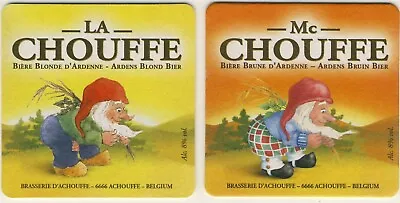 Lot Of 2 Bocks Viltje Coaster LA CHOUFFE Blonde Ardennes Brown Beer Sous New • $1.07