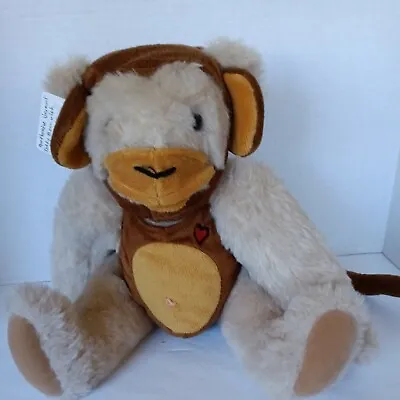Vermont Teddy Bear  Company Jointed Beige 16” With Monkey  Costume • $14.99