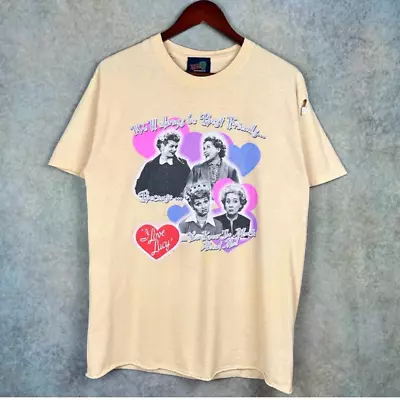 Vintage I Love Lucy T Shirt Mens Sz M Yellow Lucille Ball TV Show Y2K Retro  • $18