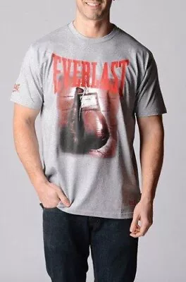 EVERLAST Mens Grey Short Sleeve T-Shirt W Boxing Gloves Print Size M - NWT!  • $29.99