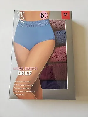 BLACK BOW Women's 5 Pack Modal Stretch Brief Underwear • $14.99