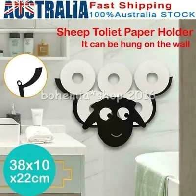 $26.88 • Buy Metal Sheep Toilet Paper Roll Holder Stand Storage Bathroom Organizer Black