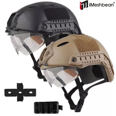 New Tactical Airsoft Paintball Military Protective SWAT Fast Helmet W/ Goggle • $34.59