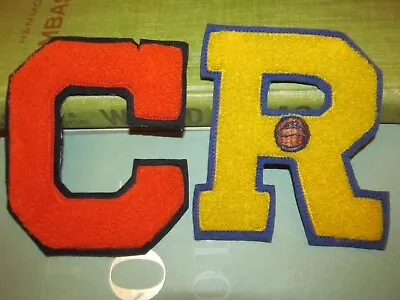 $20 • Buy Vintage LETTERMAN LETTER PATCHES LOT CHENILLE ORANGE  C  YELLOW BASKETBALL  R 