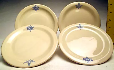 VTG Masonic Temple & Easter Star 4 Salad / Dessert Plates 6 ½” By McNicol Roloc • $24.99