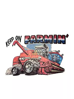 Vintage Massey Ferguson Tractor Keep On Farmin T-Shirt  Single Stitch 2-Sided • $24