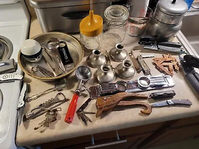 Vintage Kitchen Junk Drawerlots Plus Pocket Knives • $29.99