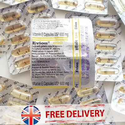 £29.98 • Buy Vitamin E - Evion Capsules For Glowing Face Strong Hair Nails Glow Acne Wrinkles