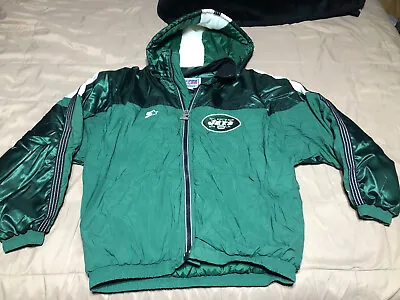 New York Jets Vintage Starter Pro Line Winter Zip Up Hooded Jacket Adult XL RARE • $250