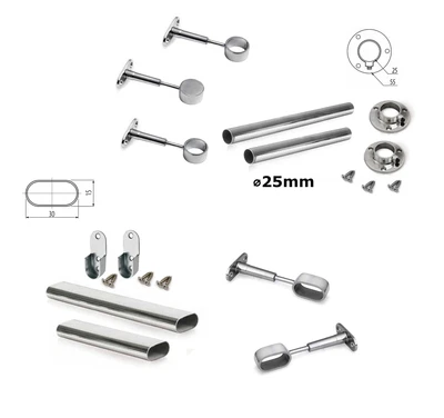 Wardrobe Hanging Rail Oval Or Round All Sizes With End Supports • £2.48
