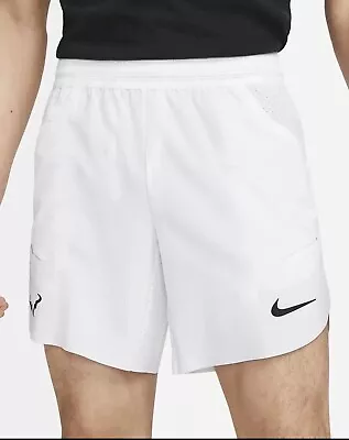 Nike Court Dri-FIT ADV Rafa Nadal Mens 7  Tennis Shorts White Sz L DV2881-100 • $59.99