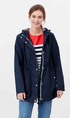 Joules Shoreside/Coastal Waterproof Jacket /Coat With Hood -Navy Size 10 • £49