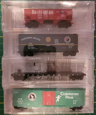 N MICRO TRAINS 21212  SP&S GN NP CB&Q Fallen Flags Set  (RR & WH) • $40