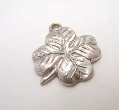 Vtg Sterling Silver Charm Jmf 4 Leaf Clover Shamrock • $10