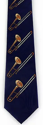 $8.50 • Buy NEW! Slide Trombone Horn Band Musical Instrument Trombones Novelty Necktie  294